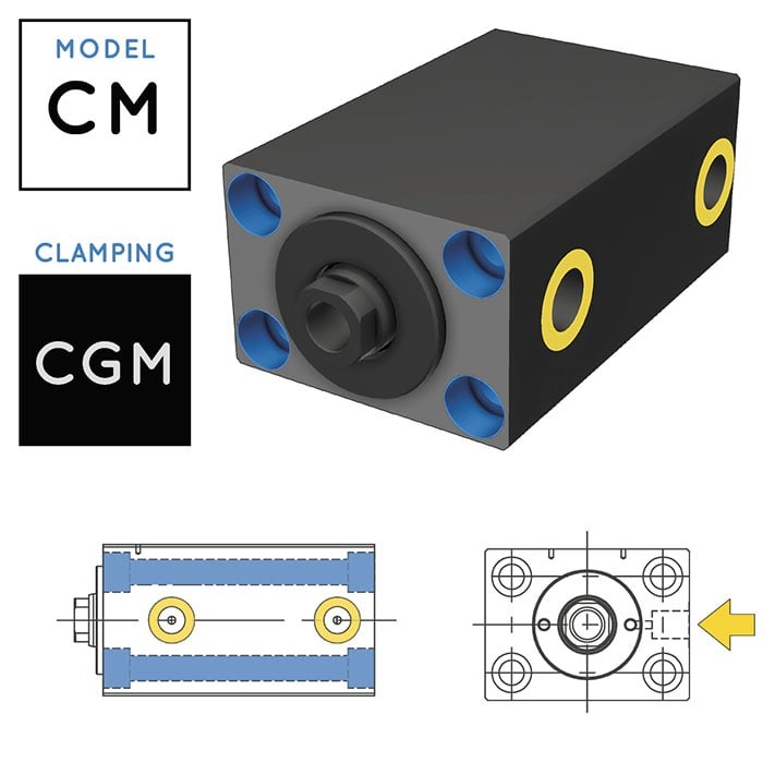 V450CM Cilindro Idraulico • fissaggio CGM