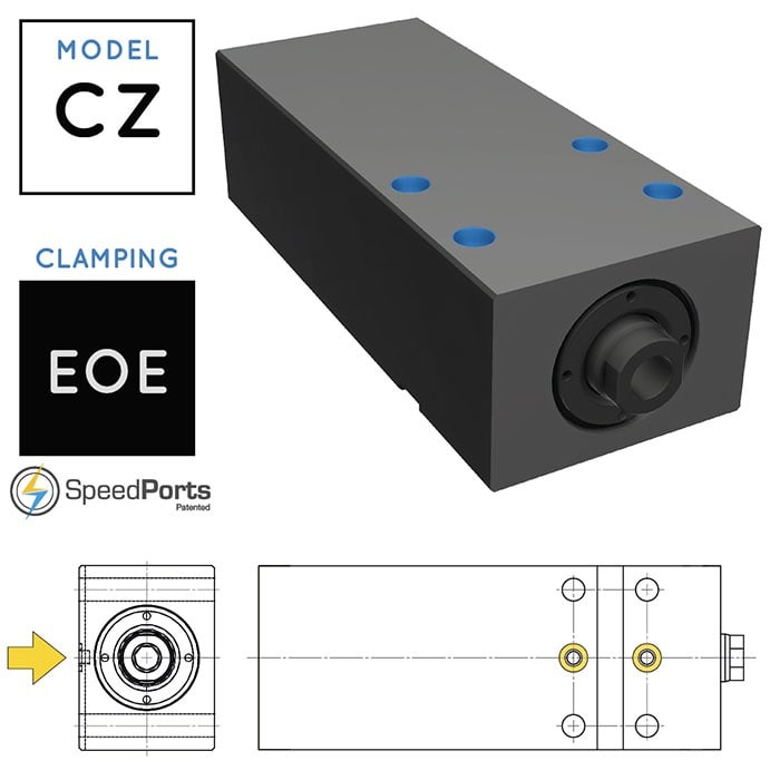 V500CZ LongStroke Block Cylinders, Keyway Clamping, SpeedPorts Oil