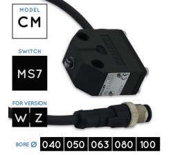 MS7 Mechanische Endschalter 80 °C mit Stecker • Hydraulikzylinder V450CM • W - Z Version • Bohrungen Ø 040, 050, 063, 080, 100