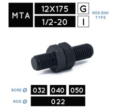 MTA12X175 • MTA1/2-20 • Filetage male métrique • tige Ø 022