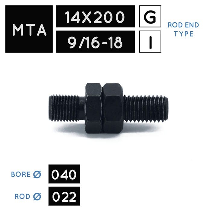 MTA14X200 • MTA9/16-18 • Filetage male métrique • tige Ø 022