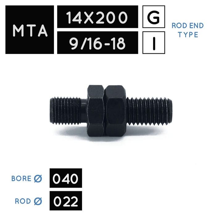 MTA14X200 • MTA9/16-18 • Metric Male Thread • rod Ø 022