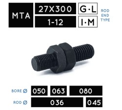 MTA27X300 • MTA1-12 • Metrisches Aussengewinde • Kolbenstange Ø 036, Ø 045