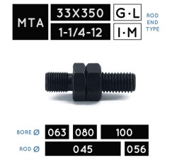 MTA33X350 • MTA1-1/4-12 • Filetto maschio metrico • stelo Ø 045, Ø 056