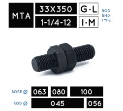 MTA33X350 • MTA1-1/4-12 • Metric Male Thread • rod Ø 045, Ø 056