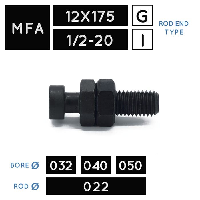 MFA12X175 • MFA1/2-20 • Tenon • tige Ø 022