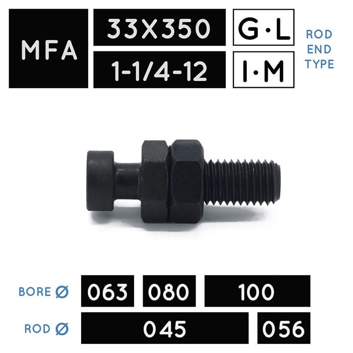 MFA33X350 • MFA1-1/4-12 • Testa a martello • stelo Ø 045, Ø 056