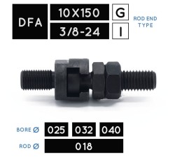 DFA10X150 • DFA3/8-24 • Hammerkopf mit Gegenstück • Kolbenstange Ø 018