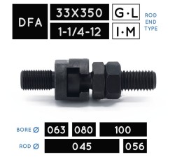 DFA33X350 • DFA1-1/4-12 • Hammerkopf mit Gegenstück • Kolbenstange Ø 045, Ø 056