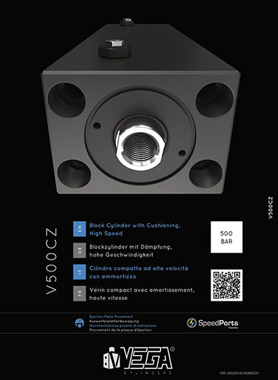 V500CZ Vérins Blocs Hydrauliques longue course, grande vitesse avec Speedports